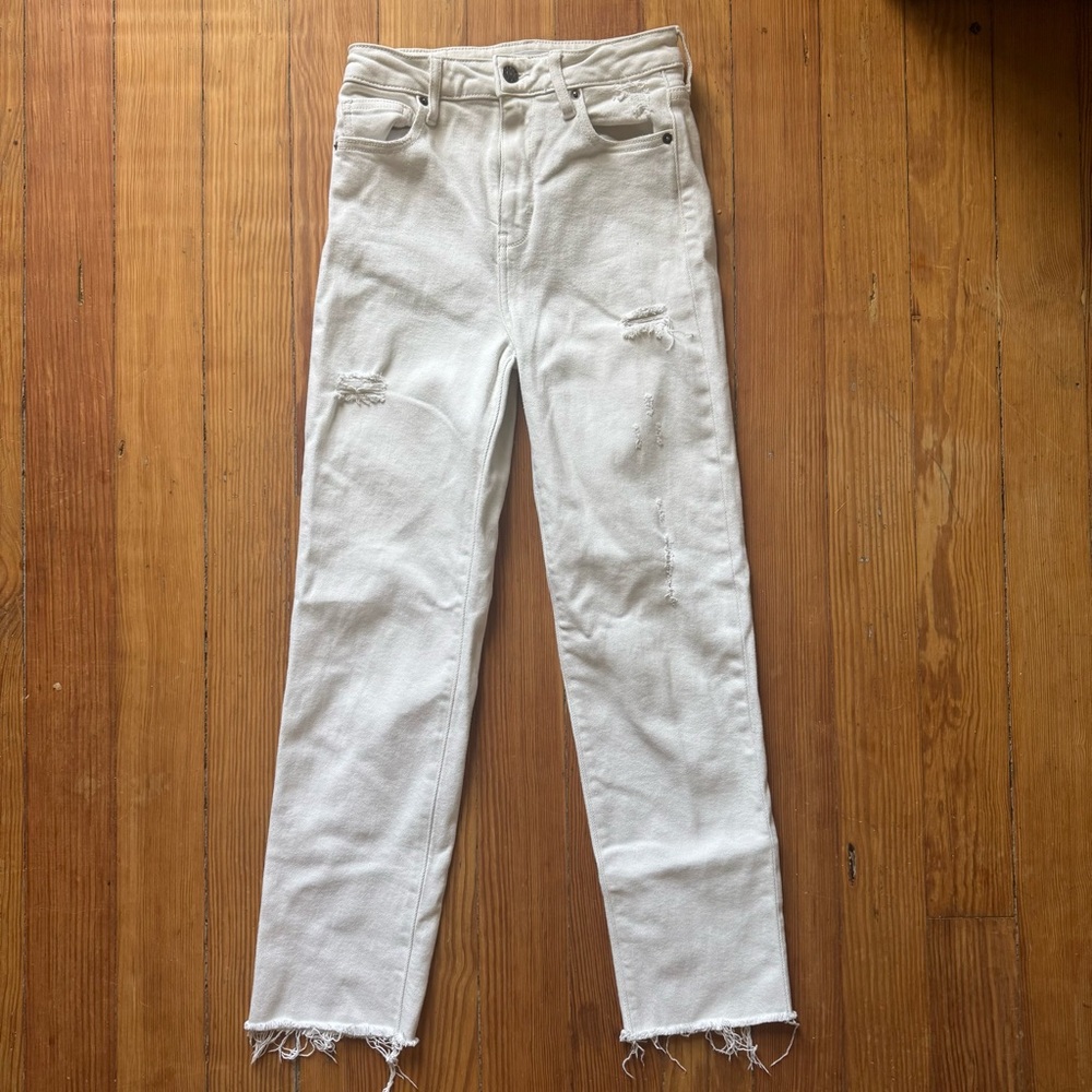 Carly Jean Los Angeles White Straight Leg Jeans